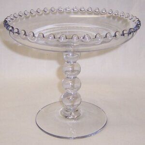 Imperial Glass Crystal CANDLEWICK 6 1/2 Inch High Four-Ball Mint Comport